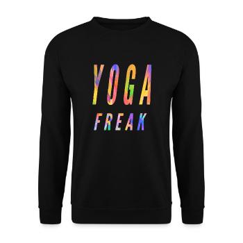 Yoga Freak for Teachers,Students,Practitioners+Fans - Unisex Sweatshirt - black - Front - Alina (178cm) & Michal (187cm)