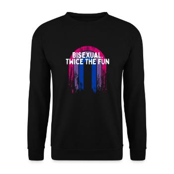 Bisexuel. Deux fois plus de plaisir Bi LGBTQ Bi Pride LGBT - Sweat-shirt Unisexe - noir - Devant - Alina (178cm) & Michal (187cm)