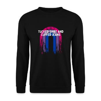 Tucked Shirt and Cuffed Jeans Bisexual LGBTQ Bi - Unisex Sweatshirt - black - Front - Alina (178cm) & Michal (187cm)