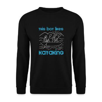 Un garçon aime le kayak Sports nautiques Le kayak - Sweat-shirt Unisexe - noir - Devant - Alina (178cm) & Michal (187cm)