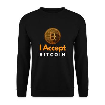 J’accepte Bitcoin - Sweat-shirt Unisexe - noir - Devant - Alina (178cm) & Michal (187cm)