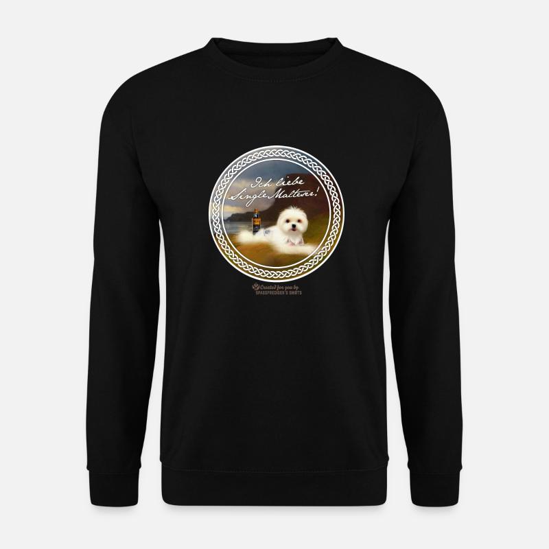 Whisky Saying Single Maltese - Unisex Sweatshirt - black