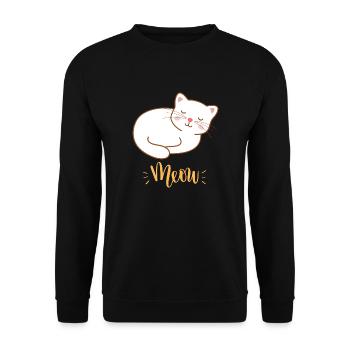 Mignon Kawaii drôle de chat disant miaulement - Sweat-shirt Unisexe - noir - Devant - Alina (178cm) & Michal (187cm)