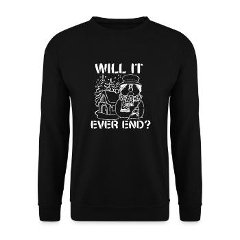 Ich hasse Winter, Ich hasse Schnee und Kälte - Unisex Pullover - Schwarz - Vorne - Alina (178cm) & Michal (187cm)