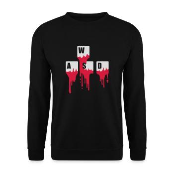 Touches du clavier de l’ordinateur WASD - Sweat-shirt Unisexe - noir - Devant - Alina (178cm) & Michal (187cm)