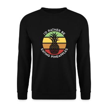 Manger des ananas, c'est ironique, dire fruits - Sweat-shirt Unisexe - noir - Devant - Alina (178cm) & Michal (187cm)