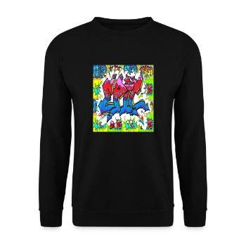 Epic Music Pop Art 4 - Unisex Sweatshirt - black - Front - Alina (178cm) & Michal (187cm)