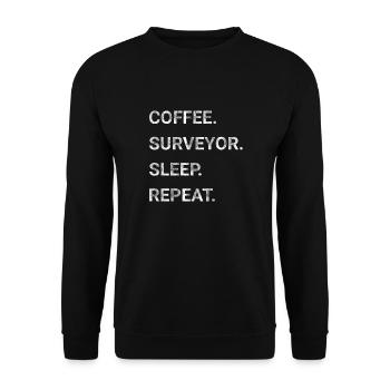 Coffee Surveyor Sleep Repeat - Unisex Sweatshirt - black - Front - Alina (178cm) & Michal (187cm)