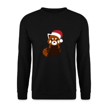 Red panda Christmas - Unisex Sweatshirt - black - Front - Alina (178cm) & Michal (187cm)