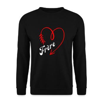 frère cœur - Sweat-shirt Unisexe - noir - Devant - Alina (178cm) & Michal (187cm)