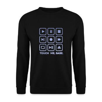 Berühre mich, Baby. - Unisex Pullover - Schwarz - Vorne - Alina (178cm) & Michal (187cm)