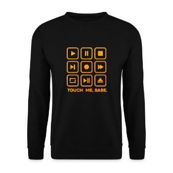 Berühre mich, Baby. - Unisex Pullover - Schwarz - Vorne - Alina (178cm) & Michal (187cm)
