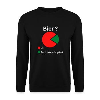 Bier? Diagramm lustig Party Festival - Unisex Pullover - Schwarz - Vorne - Alina (178cm) & Michal (187cm)