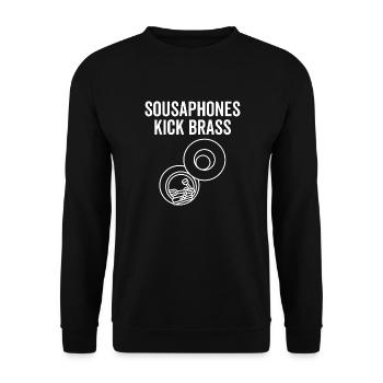 Sousaphone Kick Brass - Unisex Pullover - Schwarz - Vorne - Alina (178cm) & Michal (187cm)