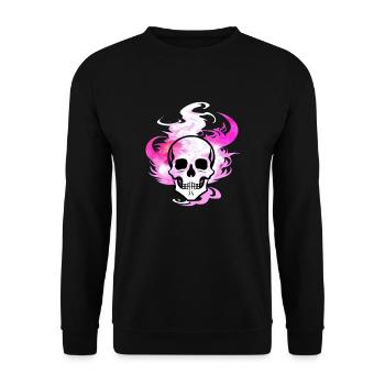 Feu Crâne Fumée Rose Squelette Flammes 2 - Sweat-shirt Unisexe - noir - Devant - Alina (178cm) & Michal (187cm)
