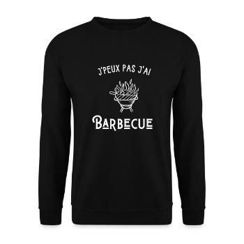 je peux pas j'ai barbecue - Sweat-shirt Unisexe - noir - Devant - Alina (178cm) & Michal (187cm)