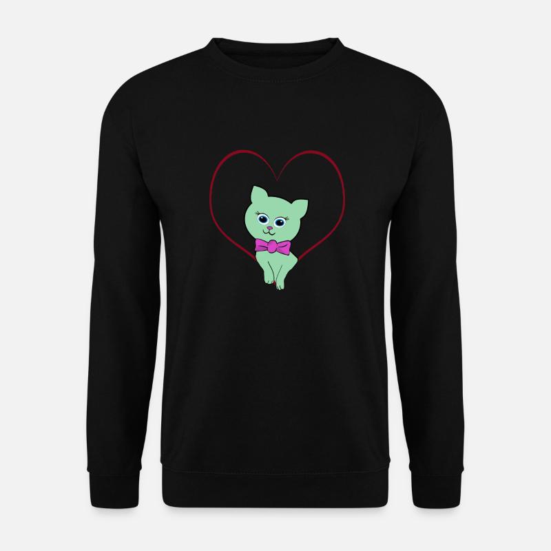 cat heart - Unisex Pullover - Schwarz