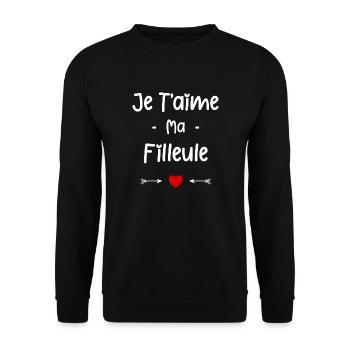 Je t'aime ma Filleule - Sweat-shirt Unisexe - noir - Devant - Alina (178cm) & Michal (187cm)