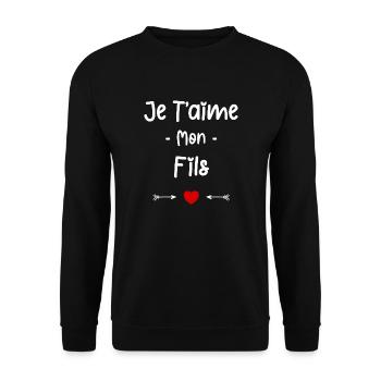 Je t'aime mon Fils - Sweat-shirt Unisexe - noir - Devant - Alina (178cm) & Michal (187cm)