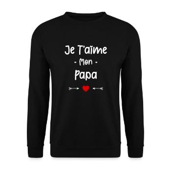 je t'aime mon Papa - Sweat-shirt Unisexe - noir - Devant - Alina (178cm) & Michal (187cm)