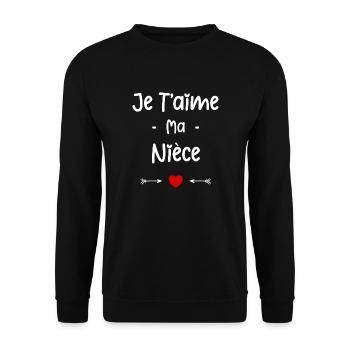 je t'aime ma Nièce - Sweat-shirt Unisexe - noir - Devant - Alina (178cm) & Michal (187cm)