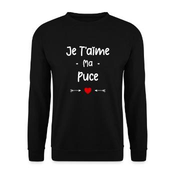 Je t'aime ma puce - Sweat-shirt Unisexe - noir - Devant - Alina (178cm) & Michal (187cm)