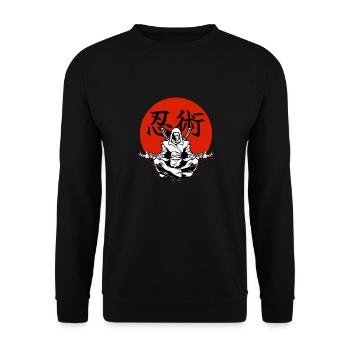 Ninja Ninjutsu Fighter - Unisex Sweatshirt - black - Front - Alina (178cm) & Michal (187cm)