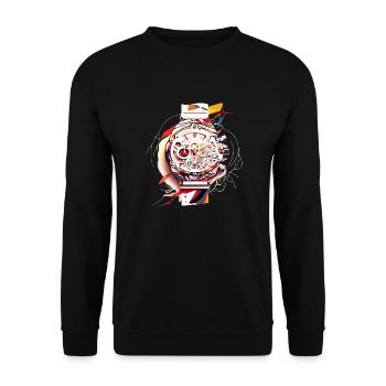 Les chronographes sont parmi les montres les plus populaires - Sweat-shirt Unisexe - noir - Devant - Alina (178cm) & Michal (187cm)