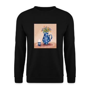 Flower Tea - Unisex Sweatshirt - black - Front - Alina (178cm) & Michal (187cm)