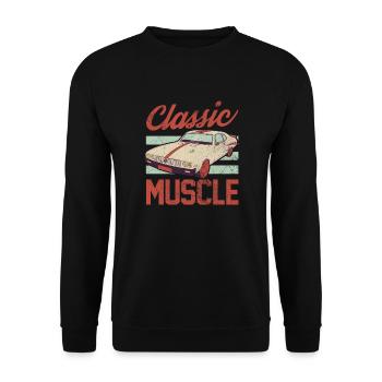 Classic Muscle - Car Enthusiast Muscle Car Lover - Unisex Sweatshirt - black - Front - Alina (178cm) & Michal (187cm)