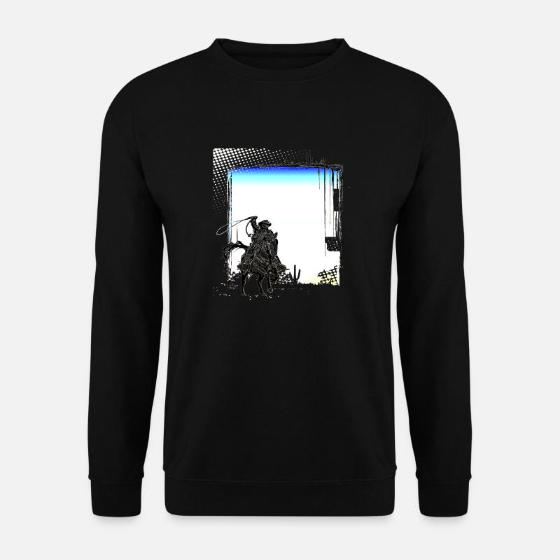 Cowboy Lustiger Cowboyhut Wild Western Country - Unisex Pullover - Schwarz
