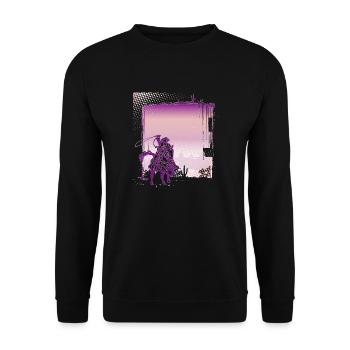 Cowboy Funny Cowboy Hat Wild Western Country - Unisex Sweatshirt - black - Front - Alina (178cm) & Michal (187cm)