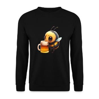 La petite abeille boit une grosse bière - Sweat-shirt Unisexe - noir - Devant - Alina (178cm) & Michal (187cm)