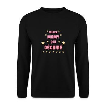 Super mamy qui déchire - Sweat-shirt Unisexe - noir - Devant - Alina (178cm) & Michal (187cm)
