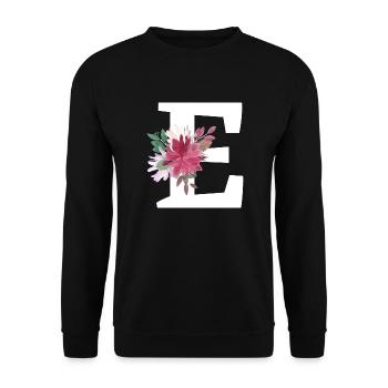 Floral Letter - Unisex Sweatshirt - black - Front - Alina (178cm) & Michal (187cm)