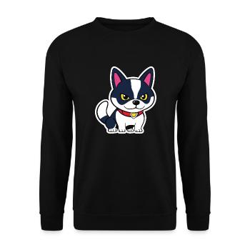 Little Dog Outlined - Unisex Sweatshirt - black - Front - Alina (178cm) & Michal (187cm)