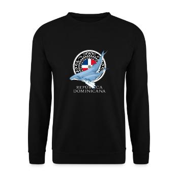 Buckelwal Dominikanische Republik - Unisex Pullover - Schwarz - Vorne - Alina (178cm) & Michal (187cm)
