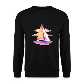 Segeln Segelschiff Segelsport Segler Segelboot - Unisex Pullover - Schwarz - Vorne - Alina (178cm) & Michal (187cm)