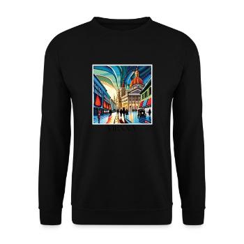 VIENNA - Unisex Sweatshirt - black - Front - Alina (178cm) & Michal (187cm)