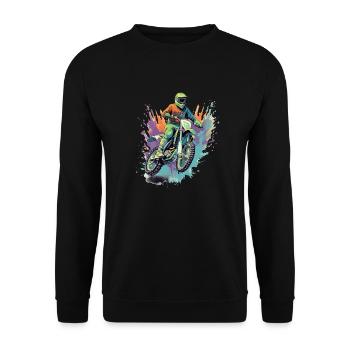 Motorcycle cross Fabio - Unisex Sweatshirt - black - Front - Alina (178cm) & Michal (187cm)