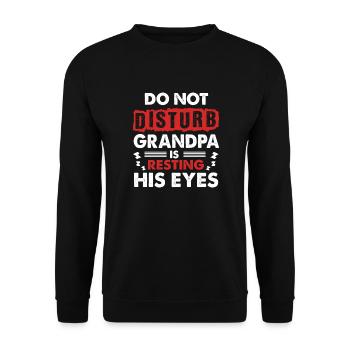 Grandpa Present Who Is Always Napping Snooze Sleep - Unisex Sweatshirt - black - Front - Alina (178cm) & Michal (187cm)