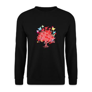 Tree of Life,Tree of Life,Hearts,Butterflies - Unisex Sweatshirt - black - Front - Alina (178cm) & Michal (187cm)