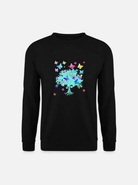 Livets træ,Livets træ,Blomster,Sommerfugle - Unisex sweater - sort