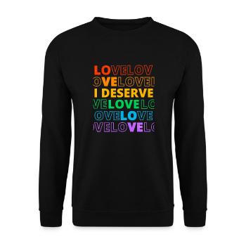 Gay Pride Parade LGBTQ+ Rainbow Flag Body Positive - Unisex Sweatshirt - black - Front - Alina (178cm) & Michal (187cm)