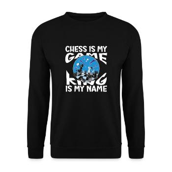 Chess is my game King is my name - Unisex Pullover - Schwarz - Vorne - Alina (178cm) & Michal (187cm)
