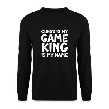 Chess is my game King is my name - Unisex Pullover - Schwarz - Vorne - Alina (178cm) & Michal (187cm)