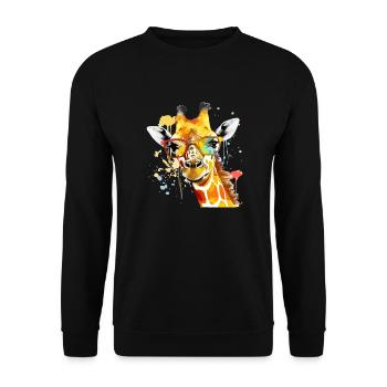 Elsy la girafe - Sweat-shirt Unisexe - noir - Devant - Alina (178cm) & Michal (187cm)