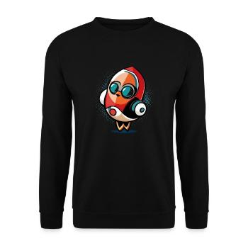 Rocket humor that dances - Unisex Sweatshirt - black - Front - Alina (178cm) & Michal (187cm)