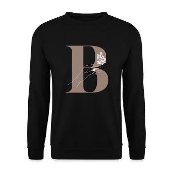Letter B Magic butterfly - Unisex Sweatshirt - black - Front - Alina (178cm) & Michal (187cm)