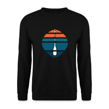 Paddel Logo Sonnenuntergang - Unisex Pullover - Schwarz - Vorne - Alina (178cm) & Michal (187cm)